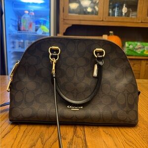 Coach Brown and Black Dome Satchel